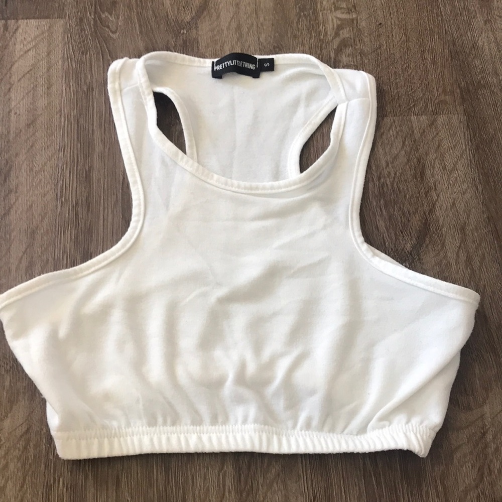 Pretty little thing white sports bra